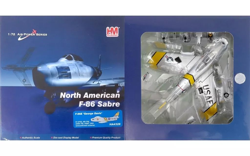 ミニカー 1 72 F-86 E George Davis 51-2752. 4 th FIG. 334 FIS. USAF. 1952 unconfirmed scheme HA 4328