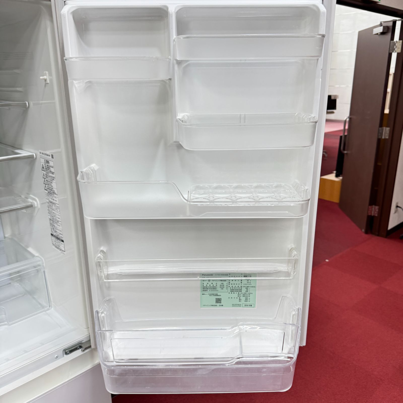 東京23区送料無料　美品パナソニック2016年製　3ドア365L　洗浄/除菌済み 東京23区送料無料 美品パナソニック3ドア冷蔵庫 2016年製365L NR