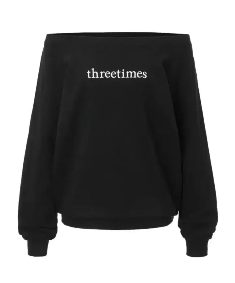 スリータイムズ ロゴ OFF トップ ブラック