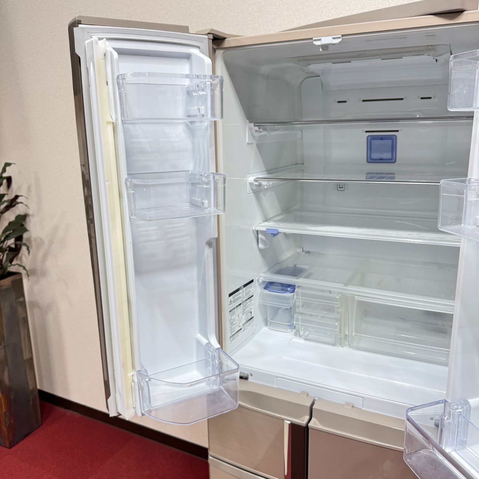 東京23区送料無料 美品三菱6ドア冷蔵庫 2016年製435L製氷有 MR-R44A-F