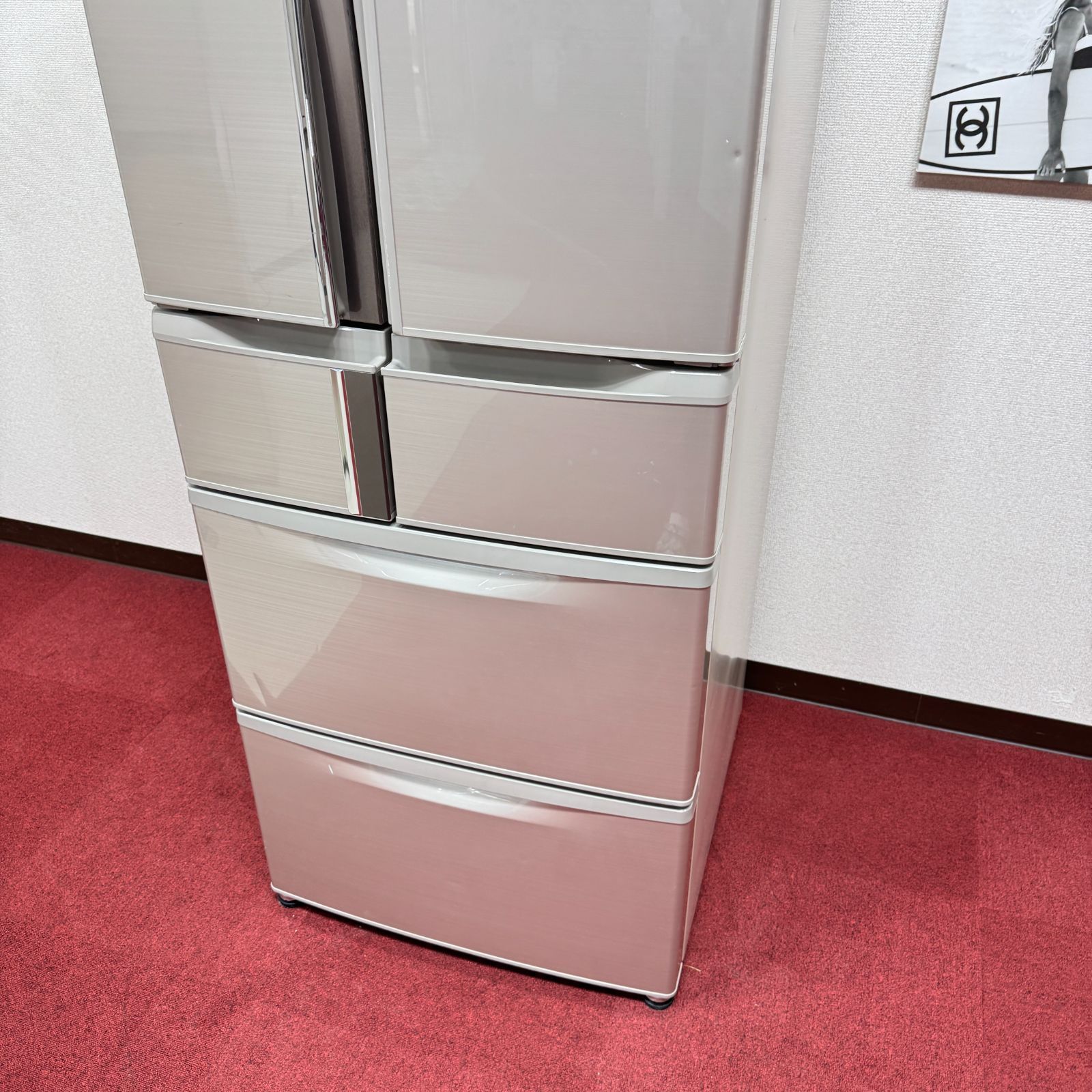 東京23区送料無料 美品三菱6ドア冷蔵庫 2016年製435L製氷有 MR-R44A-F