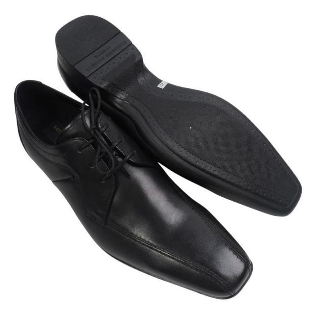 HAMNETT LONDON キャサリンハムネット ロンドン 本革レザー 外羽根 ビジネス シューズ 25.5 cmブラック BLK 3915