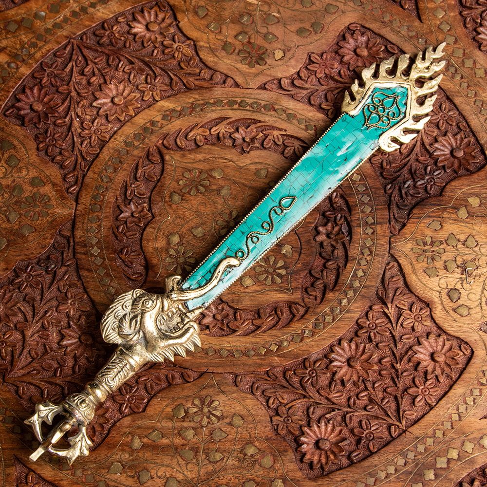 チベット密教法具 文殊菩薩の利剣 - ガドゥガ - 38cm / ガドゥガ 宝剣