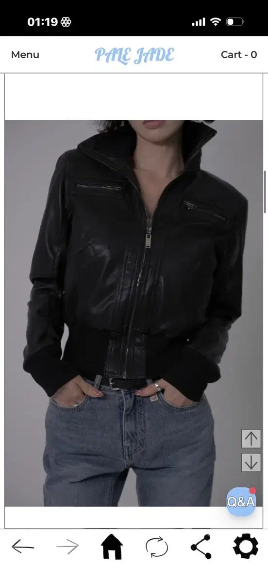 PALE JADE レトロ クロップド ブルゾン アウター ブラック