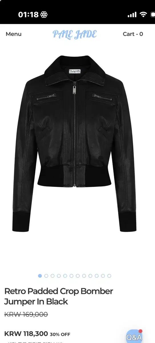 PALE JADE レトロ クロップド ブルゾン アウター ブラック