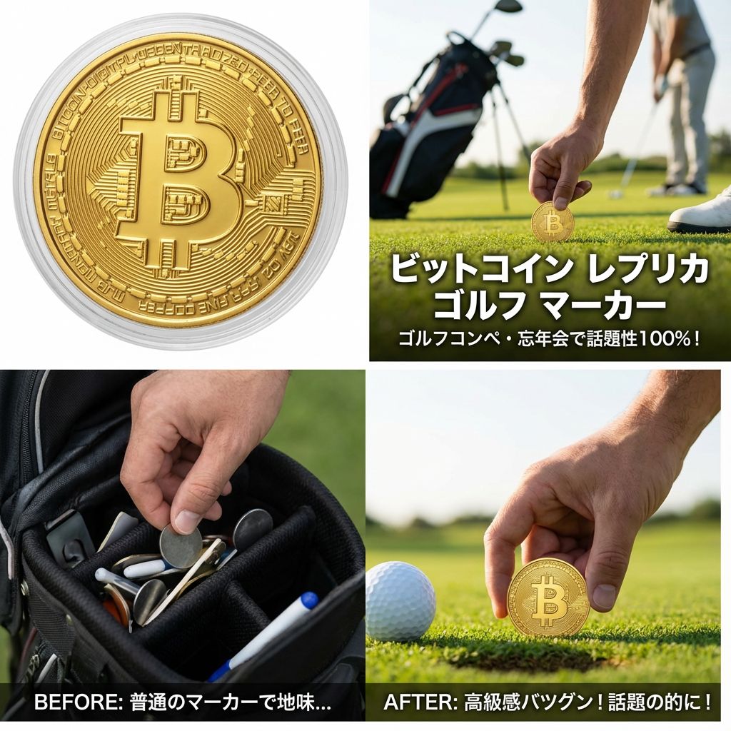 選べる3種類】【20個セット】ビットコイン レプリカ ゴルフマーカー 1枚1枚プラケース入り 余興 忘年会 景品 コンペ おもしろグッズ 【ヤマト運輸  ネコポス】 - メルカリ