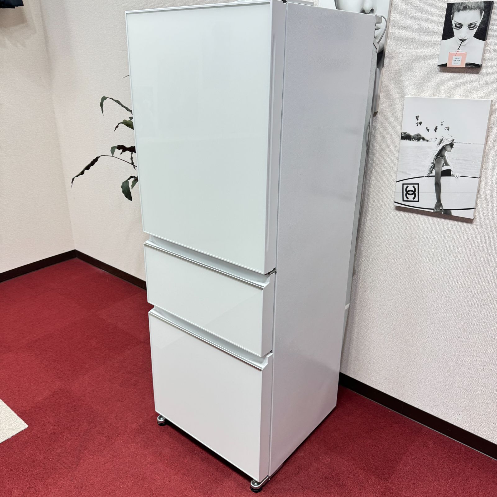 2020年製★美品★三菱 330L 3ドア冷蔵庫【MR-C33F-W】F8HM 東京23区送料無料 美品三菱3ドア冷蔵庫 2020年製330L製氷有り MR-CG33F