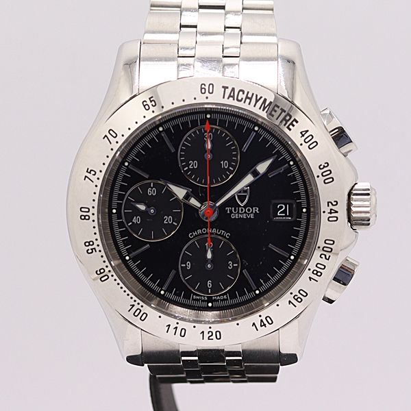 稼働 保 チュードル 79380 AT 自動巻き ブラック文字盤 クロノチック メンズ腕時計 2215620 12BGT MTY ABC17490