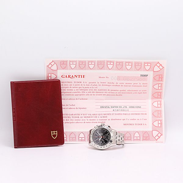  稼働 保 チュードル 79380 AT 自動巻き ブラック文字盤 クロノチック メンズ腕時計 2215620 12 BGT MTY 自動巻き時計 腕時計(アナログ)