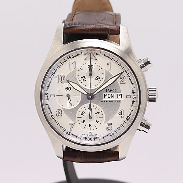 稼働 IWC スピットファイア クロノグラフ 3137912 AT 自動巻 白文字盤 メンズ腕時計 0086130 11 JWT MTY
