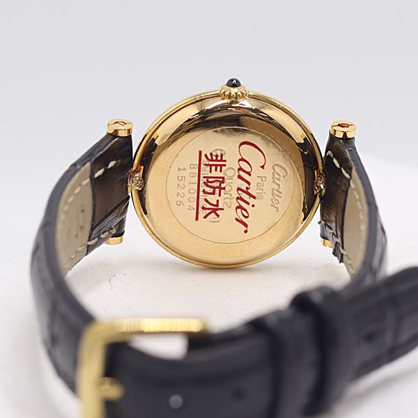  稼働 カルティエ ヴァンドーム トリニティ 18 K 750 19.2 g QZ ホワイト文字盤 レディース腕時計 6882810 11 GTT SMZ 腕時計(クォーツ) 腕時計(アナログ)