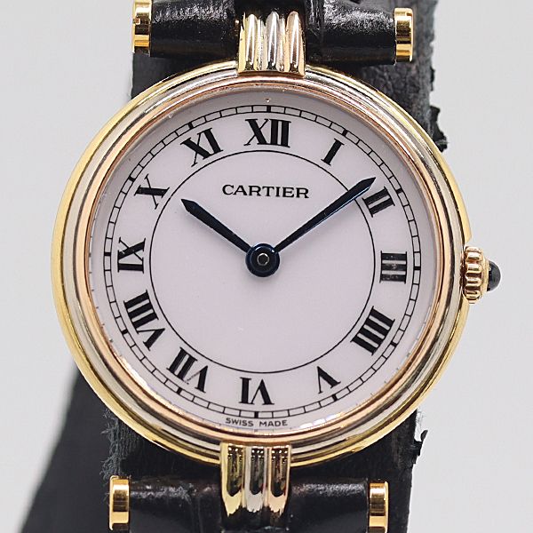 稼働 カルティエ ヴァンドーム トリニティ 18 K 750 19.2 g QZ ホワイト文字盤 レディース腕時計 6882810 11 GTT SMZ