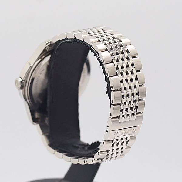  保 稼働 グッチ Gタイムレス 126.4 QZ シルバー文字盤 メンズ腕時計 8549200 12 DIT SMZ 腕時計(クォーツ) 腕時計(アナログ)