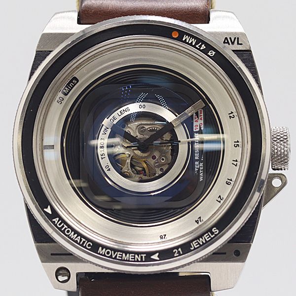 保 稼働 タックス ビンテージレンズ AVLⅡ0362 AT 自動巻 スケルトン文字盤 メンズ腕時計 8549200 12 DIT SMZ