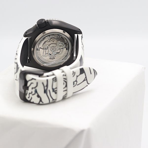  稼働 セイコー 5スポーツ オートモアイ コラボ 4R36 09Z0 AT 自動巻 黒文字盤 メンズ腕時計 7671200 12GTG ABC17492 SMZ 自動巻き時計 腕時計(アナログ)