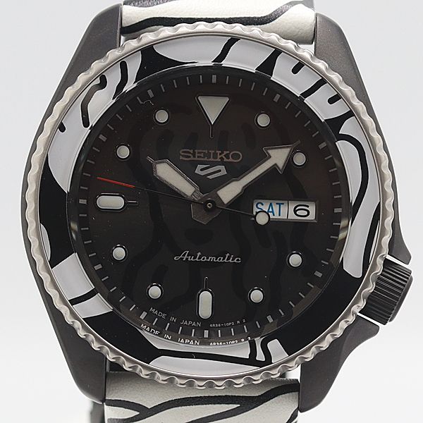 稼働 セイコー 5スポーツ オートモアイ コラボ 4 R 36-09 Z 0 AT 自動巻 黒文字盤 メンズ腕時計 7671200 12 GTG SMZ