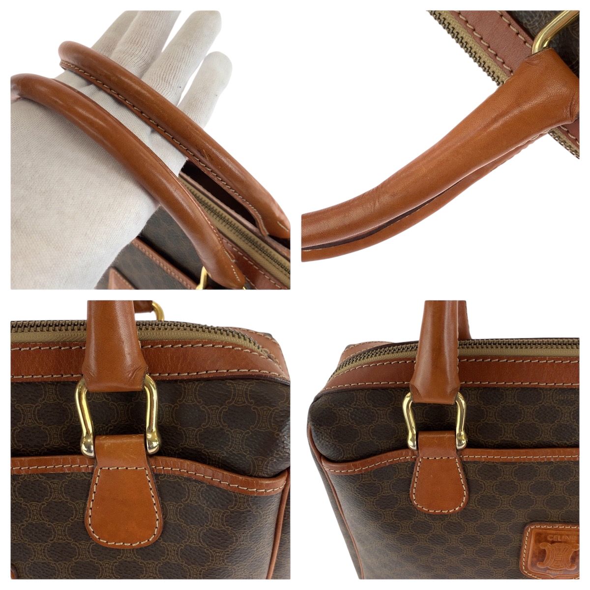 CELINE セリーヌ マカダム ブラウン ゴールド金具 PVC MC96