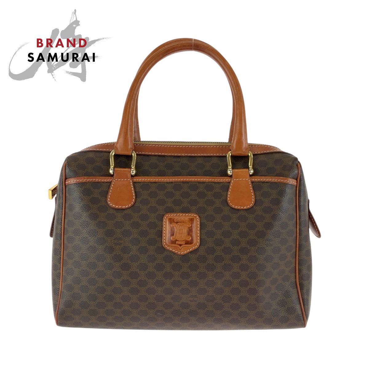 CELINE セリーヌ マカダム ブラウン ゴールド金具 PVC MC96