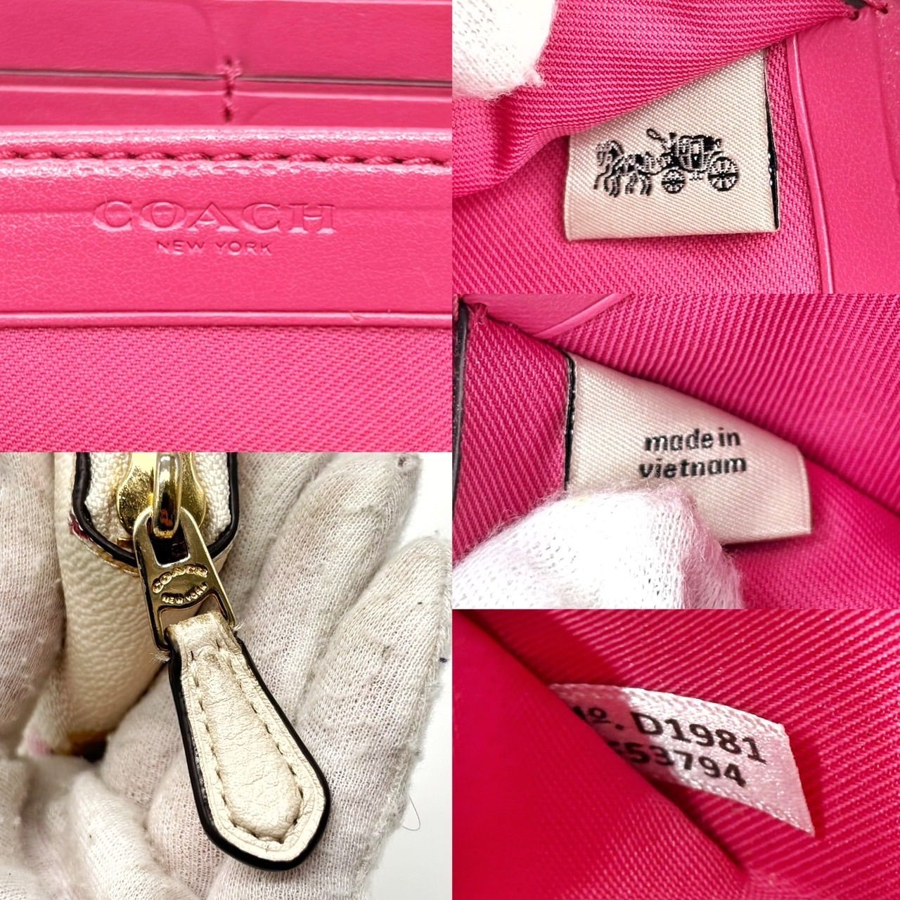 良品】 COACH コーチ 長財布 ロングウォレット ラウンドファスナー 