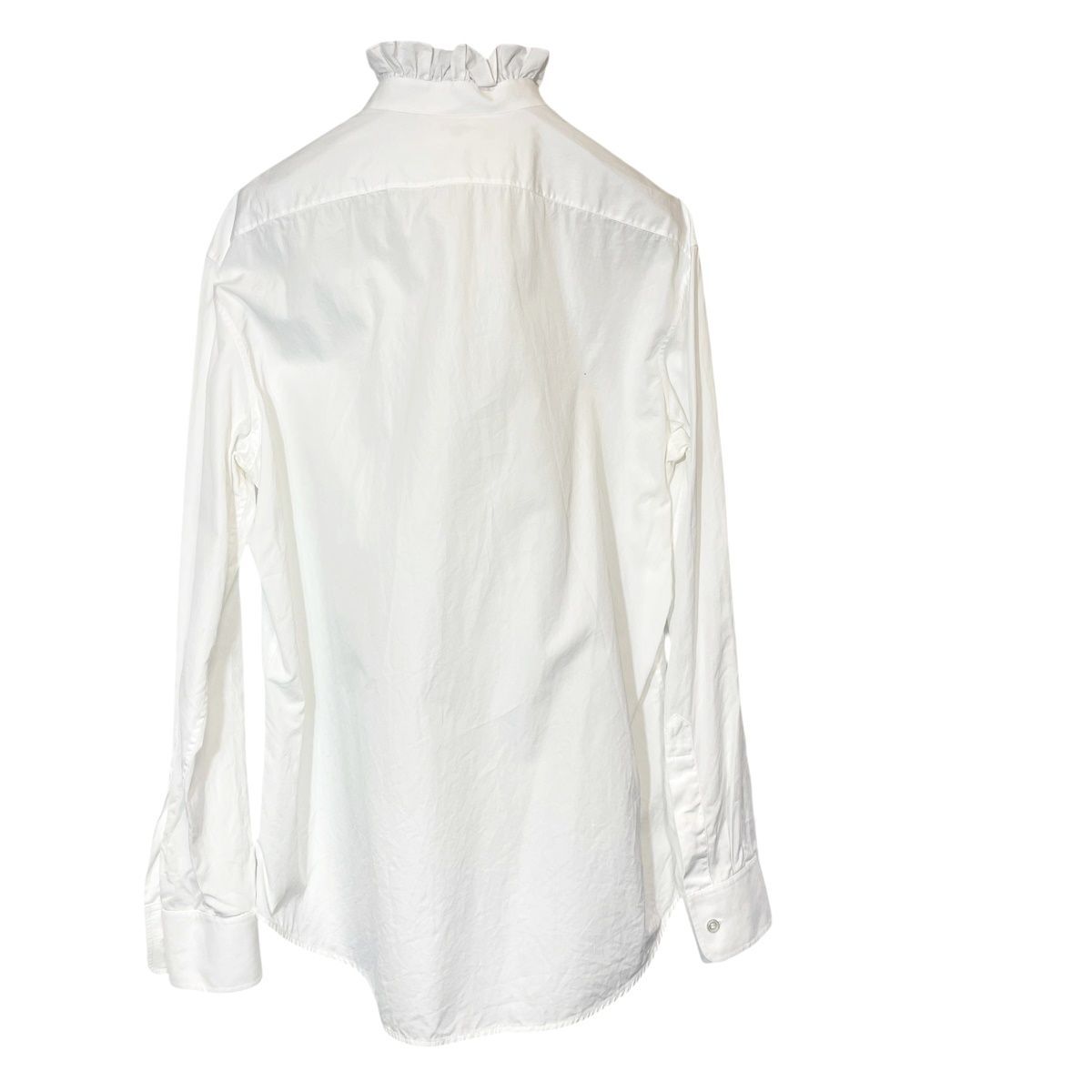 CELINE セリーヌ 襟フリルシャツ シャツ ブラウス カジュアルシャツ サイズ41 ホワイト RD