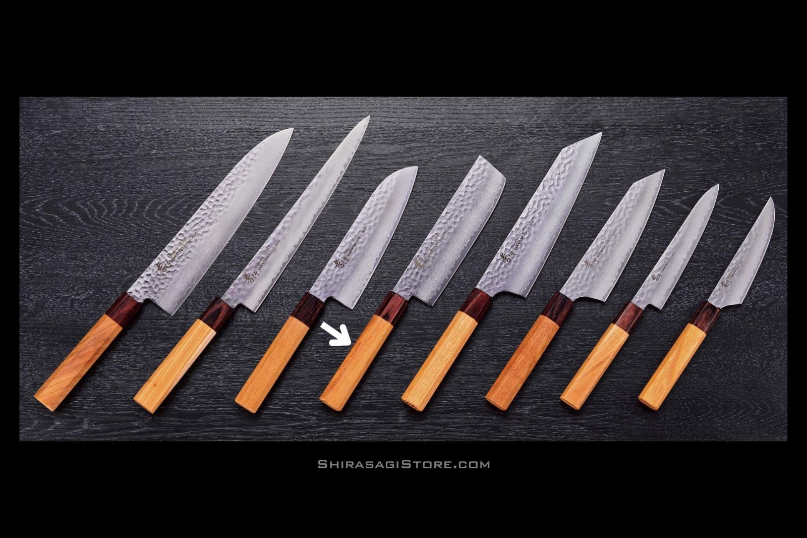 堺孝行 和菜切包丁 VG 10鋼 槌目 ダマスカス33層 160 mm 07473