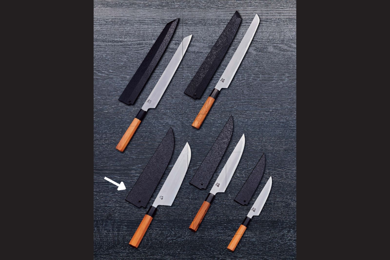 堺孝行 焔 孤月 和牛刀 包丁 青二鋼 210 mm 02256