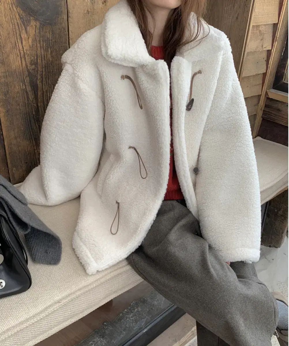 フリース トグルボタン コート 4 3 COLOR