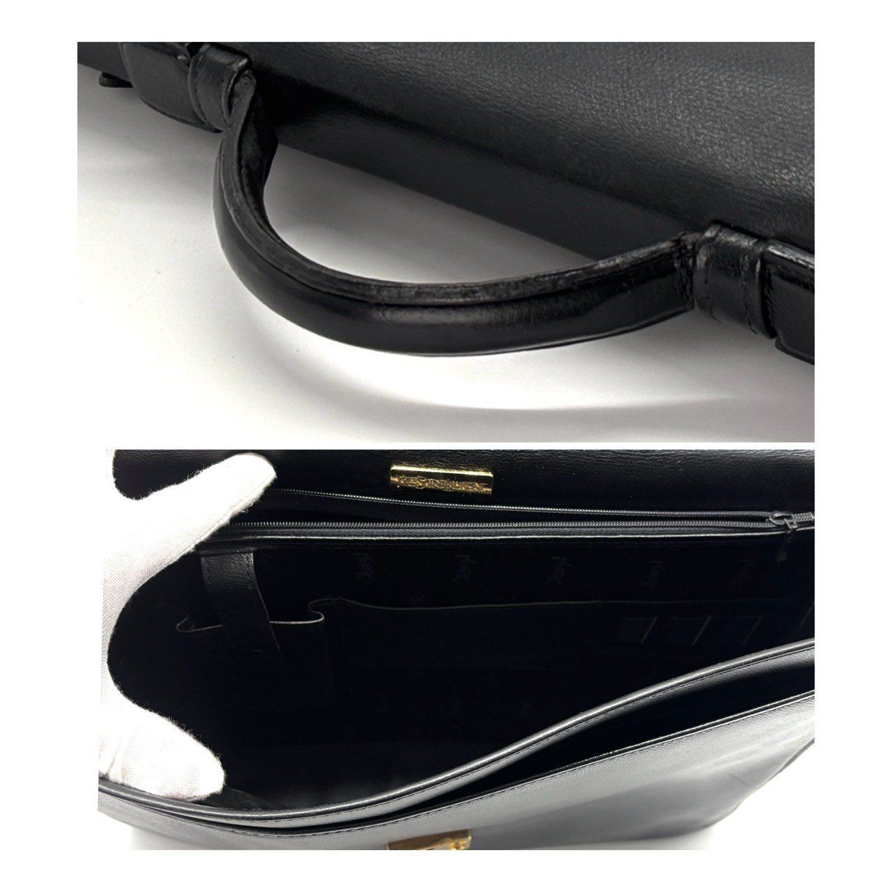 信頼感を纏う黒】 Yves Saint Laurent ダレスバッグ ブリーフケース