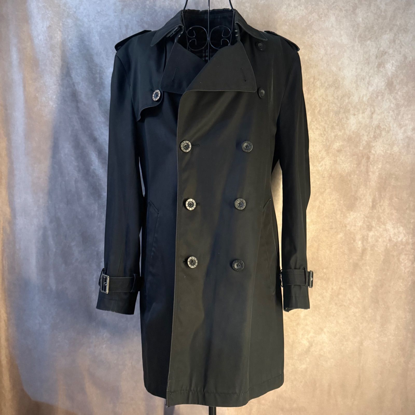 バーバリーブラックレーベル トレンチコート インナー付き ノバチェック　黒　L バーバリーブラックレーベル トレンチコート インナー付き ノバ