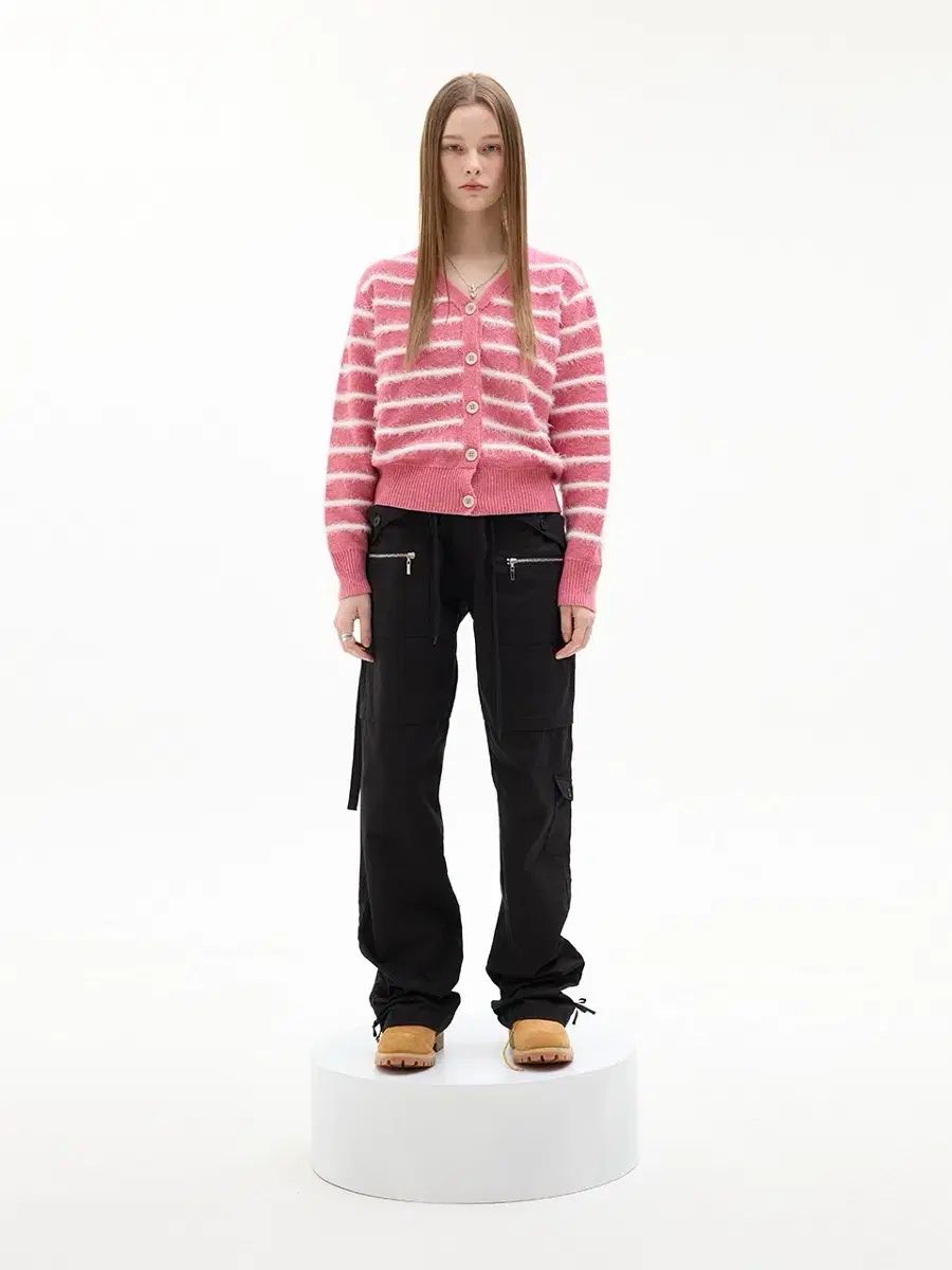 ラーティゼン ピンク ポケット パンツ カーゴ ズボン