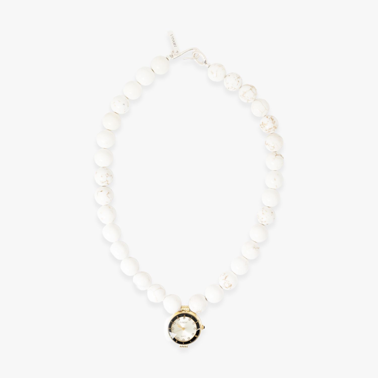 HIDAKA ORBIT WATCH COLLAR - MAGNESITE WHITE チョーカー ショートネックレス ホワイトマグネサイト ヴィンテージウォッチ ホワイト