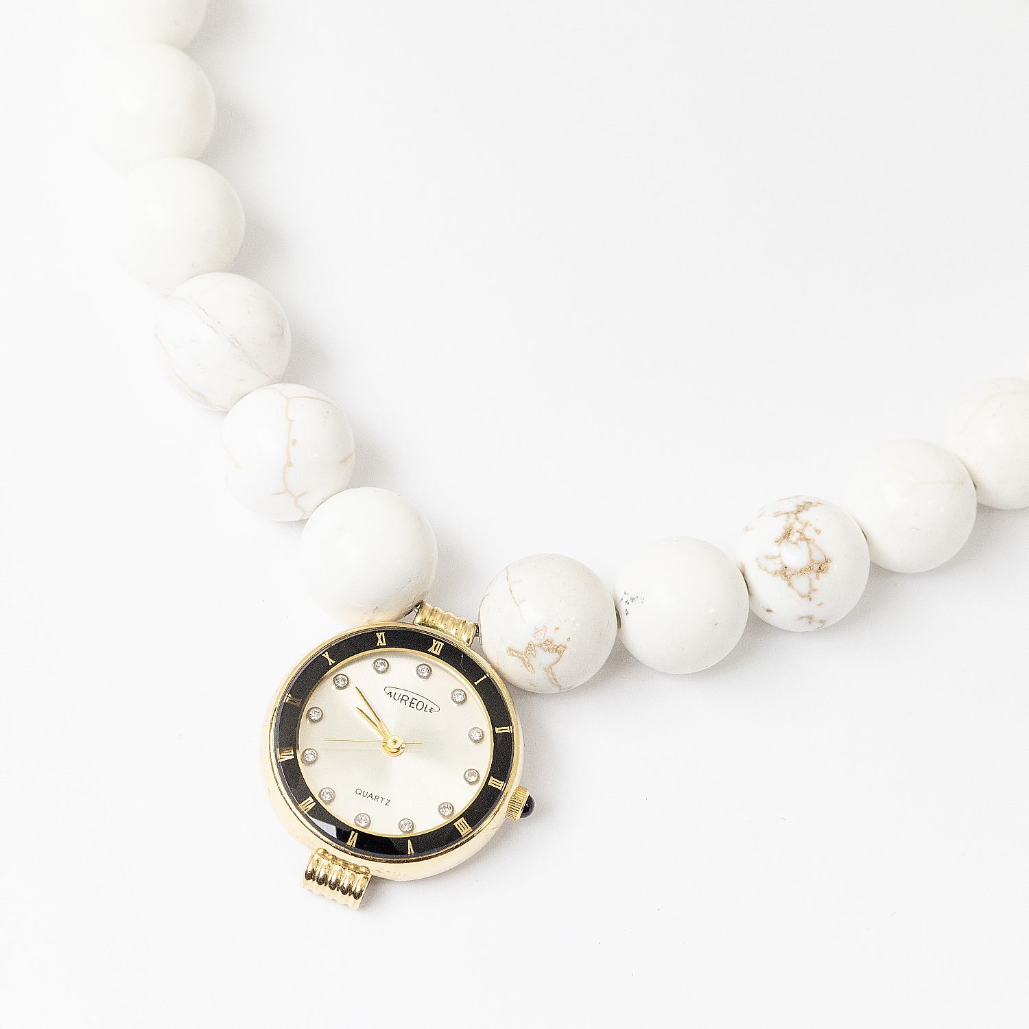 HIDAKA ORBIT WATCH COLLAR 時計 チョーカー HIDAKA | ORBIT WATCH COLLAR - MAGNESITE (WHITE) チョーカー
