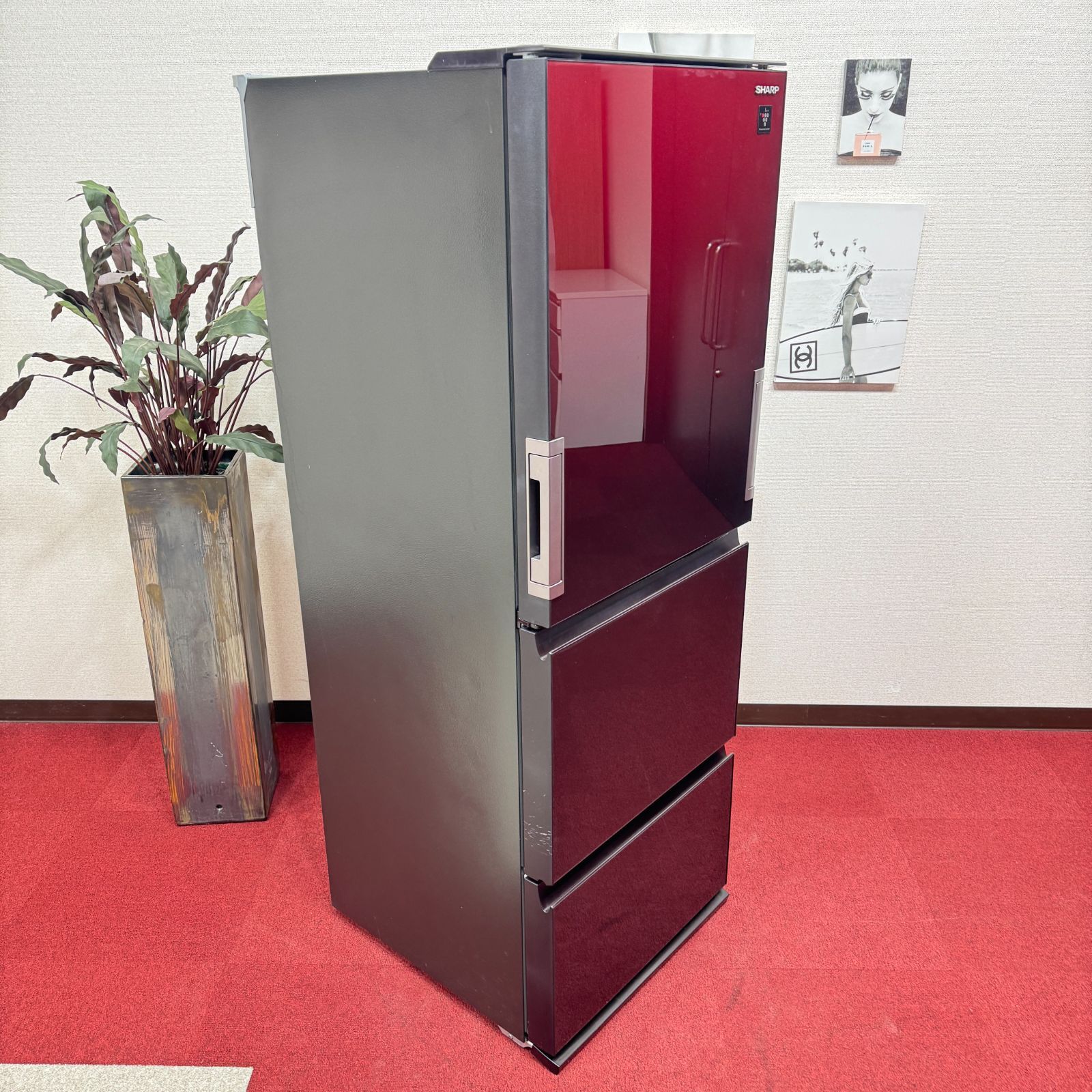 東京23区送料無料 美品シャープ3ドア冷蔵庫 2020年製350L 製氷有り SJ