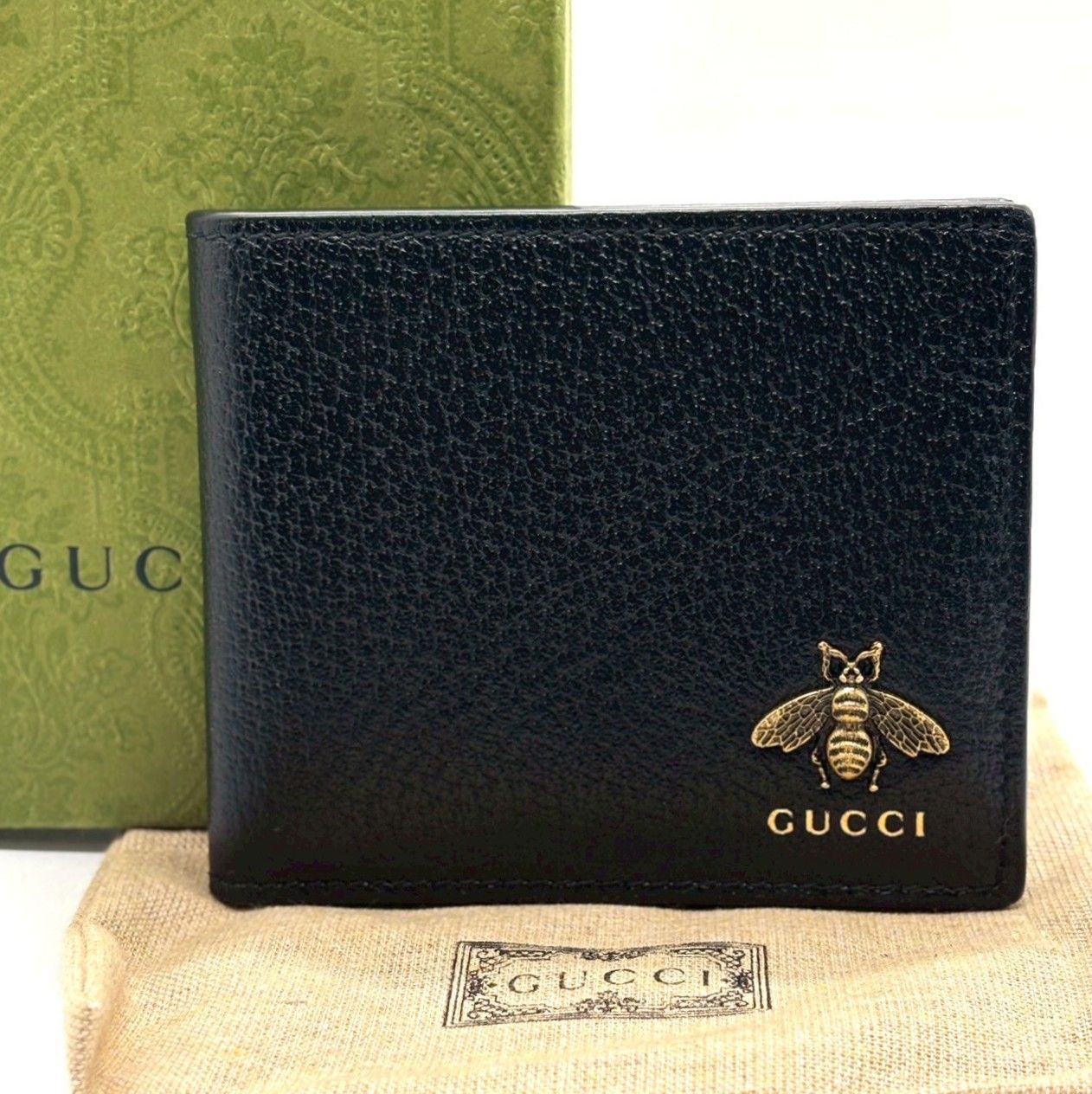 グッチ GUCCI 二つ折り財布 アニマリエ ビー 蜂 ブラック 522915