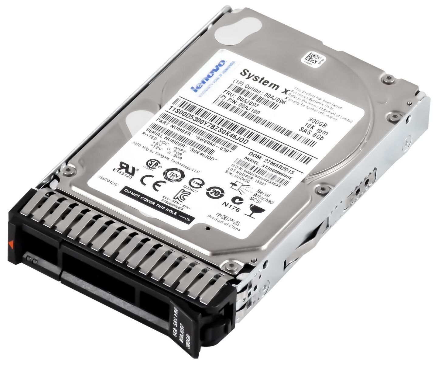3年保証】Hard Drive Lenovo 00AJ097 00AJ100 ST300MM0006 300GB