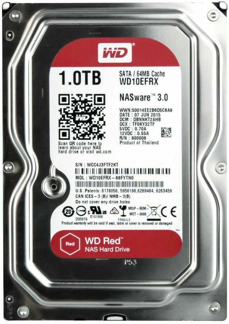 3年保証 Western Digital Red 1 TB 5400 RPM 64 MB SATA III NASware 3 0