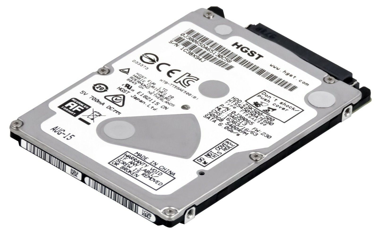 3年保証 Hgst Travelstar Z 5 k 500 Hts 545050 a 7 e 680 gb Sata Iii 5400 rpm 8 mb 2.5