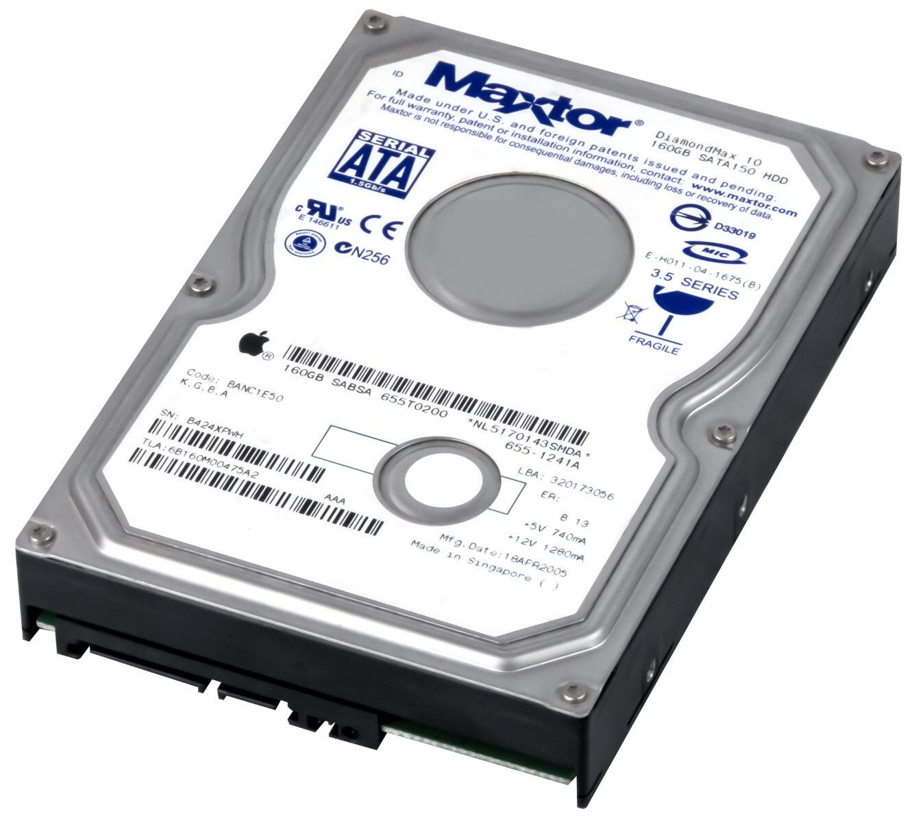 3年保証 Hard Drive MAXTOR DiamondMax 10 6 B 160 M 0 GB 7.2 K 8 MB SATA 3.5