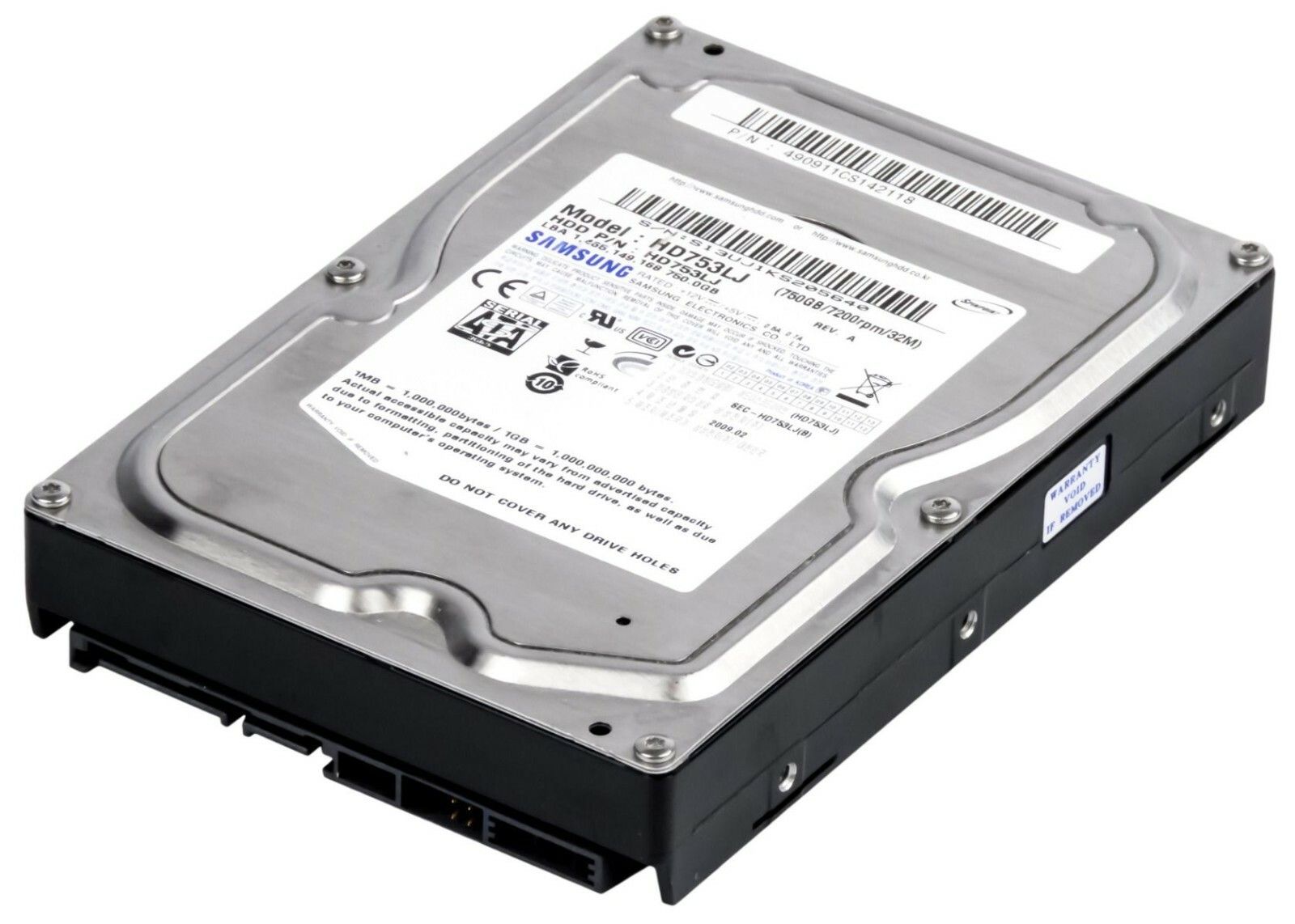 3年保証 Hard Drive Samsung 750 GB Spinpoint F 1 HD 753 LJ 32 MB 7200 U Min SATA II