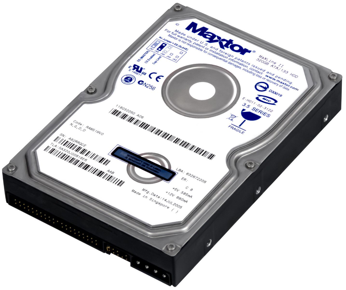 3年保証 Hard Drive Maxtor MaxLine II 5 A 320 J 0 GB 4 K 2 MB ATA 3