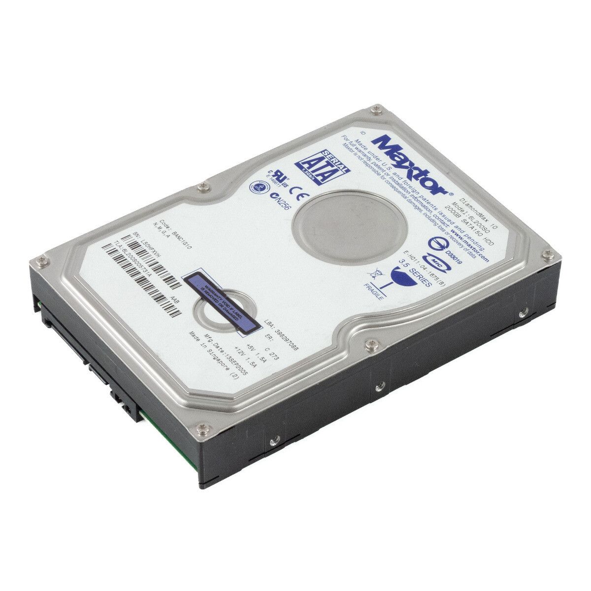 3年保証 Hard Drive MAXTOR DiamondMax 10 6 L 200 S 0 GB 7.2 K 16 MB SATA 3.5