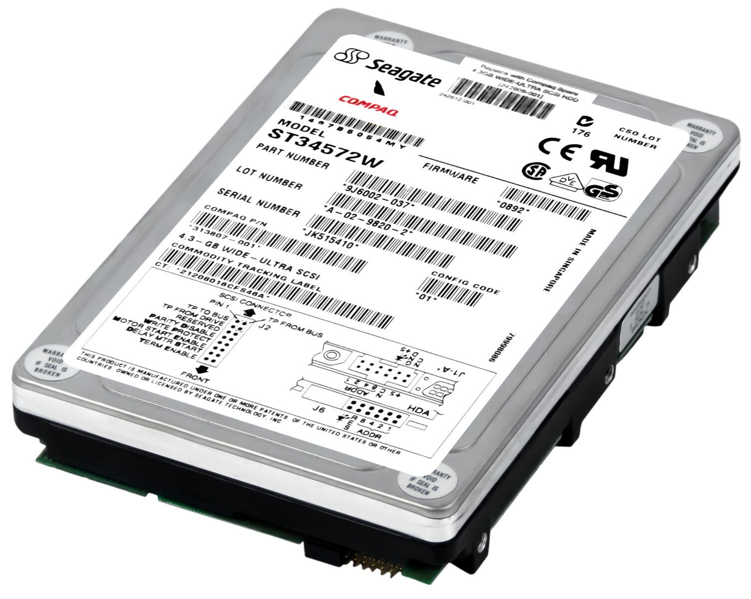 3年保証 Hard Drive Compaq 313807 001 4 3 GB 7 2 K Wide Ultra SCSI 5