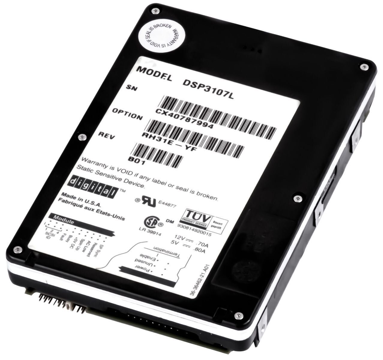 3年保証 Hard Drive Quantum P 348-0025726 1.08 GB 3.6 K SCSI 50-PIN 3.5