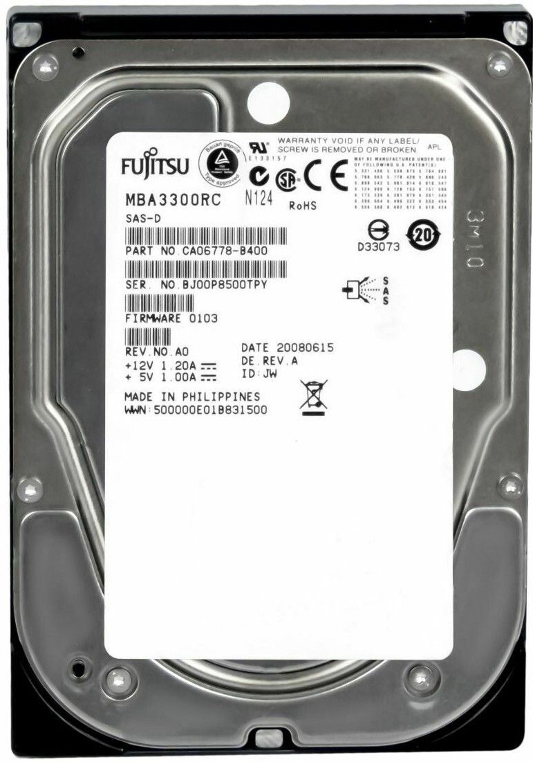 3年保証 Hard Drive Fujitsu 300 GB 16 MB Cache SAS 15000 U Min 3 5 Inch