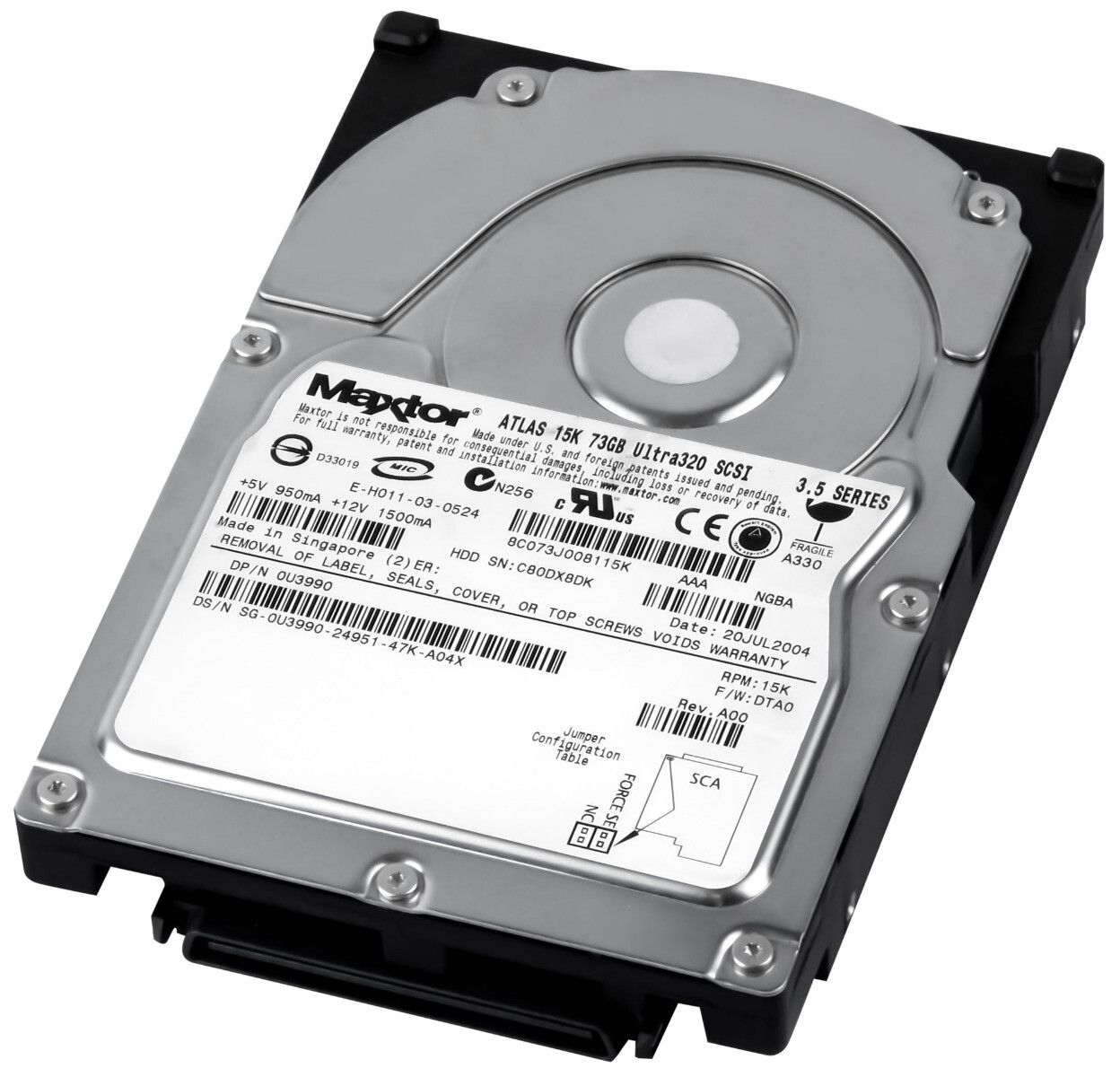 3年保証 Hard Drive Dell 0 U 3990 8 C 073 J 73 GB 15 K MB SCSI 320 3 5