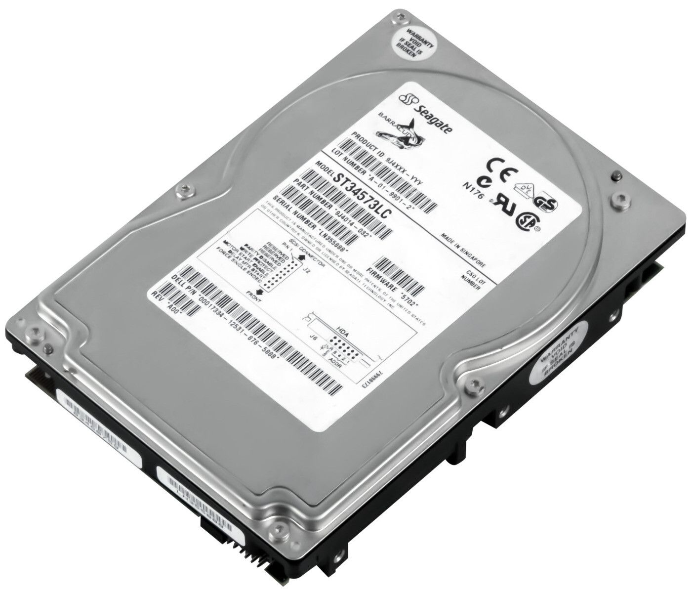 3年保証 Hard Drive Dell 4.5 GB 7.2 K SCSI Wide Ultrta 2 3.5