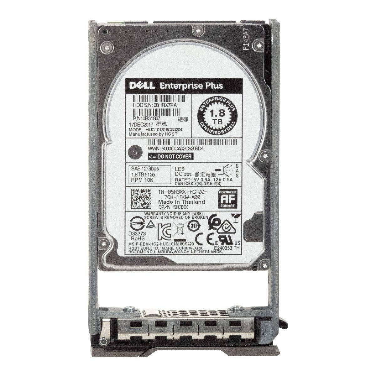 3年保証 DELL 05 H 3 XX 5 1.8 TB SAS 12 GBPS 10 K