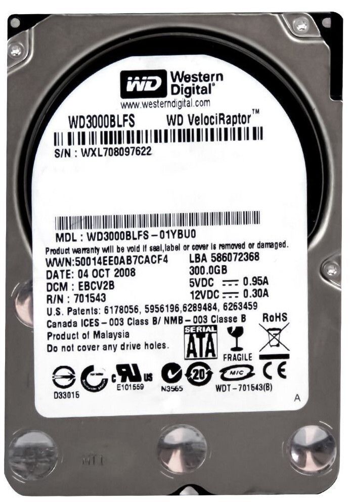 3年保証 Western Digital Velociraptor 300 GB 16 MB SATA II 2