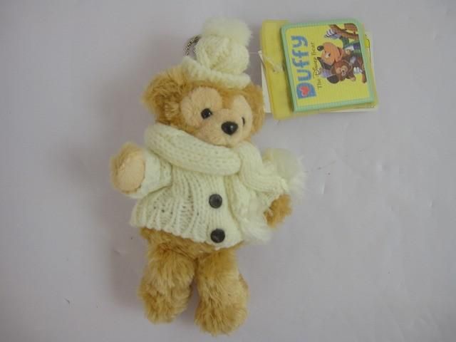 品 ディズニー ダッフィー ぬいぐるみバッジ オープンマウス 白セーター