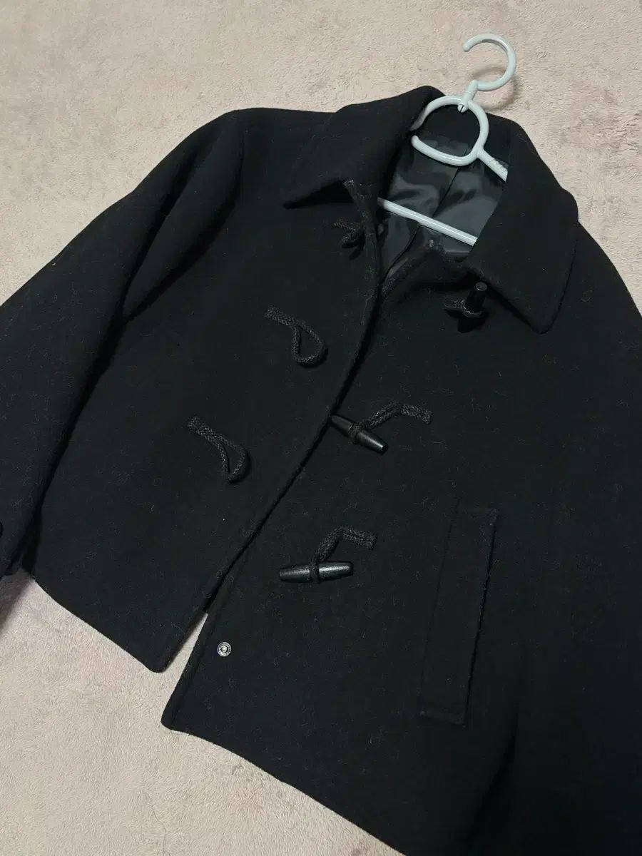 musinsa standard ムシンサ ウィメンズ ウール ブレンド ダッフル ショート コート ブラック